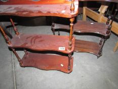 2 sets of mahogany shelves.