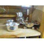 5 items of silver plate including sugar bowl, milk jug etc.