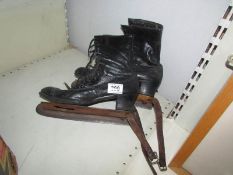 A pair of old ice skates.