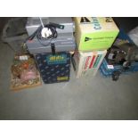 A quantity of vintage film and slide projectors.