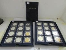 24 silver proof crown sized coins - Queen Elizabeth II Lifetime of Service collection with
