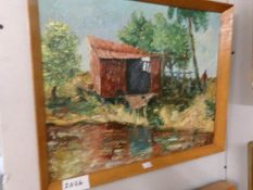 An oil on board rural scene, signed King 1/69, image 44 x 34 cm.