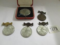 4 London City council medallions and a 1937 coronation medallion.