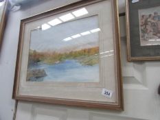 A framed and glazed watercolour signed c S Moncrieff.