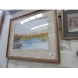 A framed and glazed watercolour signed c S Moncrieff.