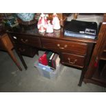 A mahogany desk.