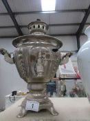 A silver plated samovar urn.