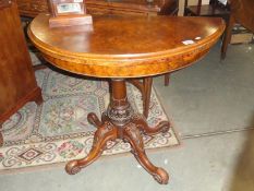 A Victorian D end fold over card table.