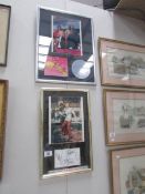 A framed and glazed autograph of Bon Jovi with certificate and a framed and glazed autograph of