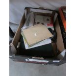 A mixed box including Stanley Gibbons blank simplex album with 100 sheets, envelope of stamps,