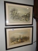2 pencil and wash picturs by E A abbey of French scenes - 'L'Hemitage, Hyeres, France' adn 'Hyeres',