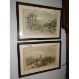 2 pencil and wash picturs by E A abbey of French scenes - 'L'Hemitage, Hyeres, France' adn 'Hyeres',