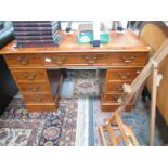 A double pedestal desk,