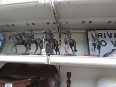 5 horse and jockey figures., some a/f.