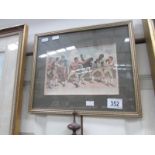 A framed and glazed boxing print.