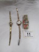 3 ladies wrist watches including a ladies 'Greville' anti magnetic.