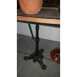 A table with cast iron base.