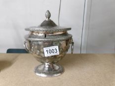 A Georgian silver plate tea caddy.