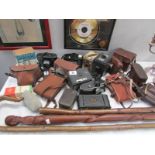 A mixed lot of vintage camera's including Ensign, Kodak Cresta II,