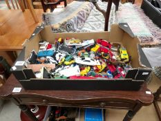A quantity of playworn Die-cast toys including Corgi, Lesney, James Bond etc.