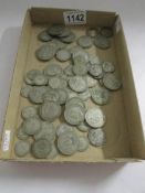 Approximately 446 grams pre 1947 British silver coins from George V and George VI.