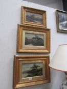 3 framed and glazed Victorian rural scenes, no signature visible.