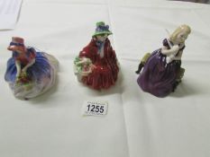 3 Royal Doulton figurines, Affection HN2236, Monica Hn1467 and Linda HN2106.