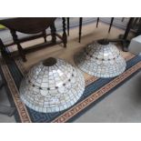 2 large Tiffany style ceiling shades.