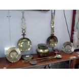 A quantity of copper & brassware including pots