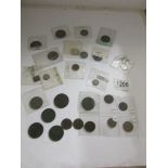 A collection of coins including Victoria, William IV, George III, George IV etc.