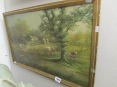 An oil on canvas, rural scene.