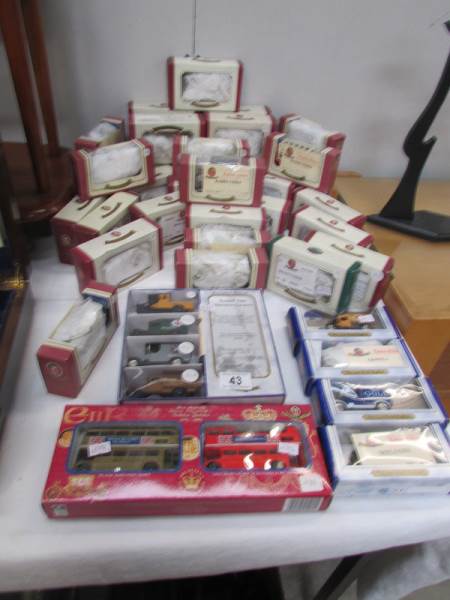 38 Oxford die cast model vans and 2 boxed sets.