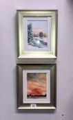 2 framed and glazed watercolours.