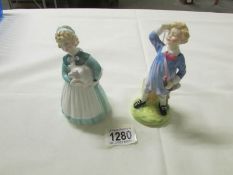 2 Royal Doulton figurines, Little Boy Blue HN2062, Stayed at Home HN2207.