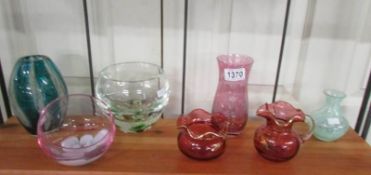 A mixed lot of coloured glass.