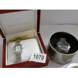 A Klaus Kobec ladies watch with box and certificate together with a Dual Time professional and