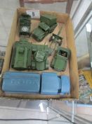 7 unboxed Dinky military vehicles (blue model is repainted).