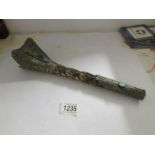 A rare Nepalese vintage Kangling flute (cow femur with white metal and coloured stones).