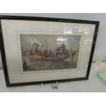 A framed and glazed watercolour by Alphonse De Nevville of Franco-Prussian war scen of French