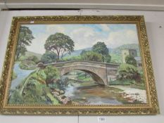 A large oil on canvas by Walter Cecil Horsnell (1911-1997) entitled 'The George Inn, Hubberhume,
