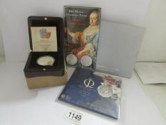 The Royal Mint Queen's Diamond Jubilee commemorative coins, The Millenium £5 coin,
