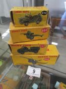 4 boxed Dinky military vehicles, 643, 674, 686 and 692.