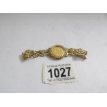 A 1982 half sovereign set in a bracelet marked 925.