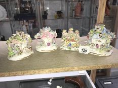 4 19th century Staffordshire pastille burners.