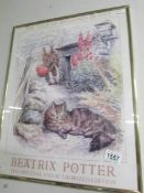A framed and glazed Beatrix Potter poster 'The Tale of Benjamin Bunny'.