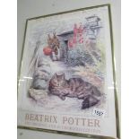 A framed and glazed Beatrix Potter poster 'The Tale of Benjamin Bunny'.