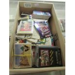 A box of cigarette cards and various others.