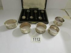 A cased set of 6 silver coffee spoons Hall marked C.W. Fletcher & Son Ltd.