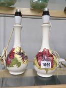 A pair of Moorcroft style table lamp bases.