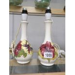 A pair of Moorcroft style table lamp bases.